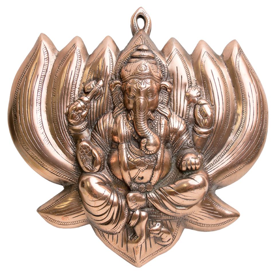 Latón Ganesh Loto 31x31cm