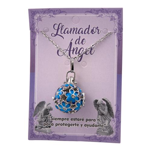 Llamador de Ángel Plateado FLOR AZUL REF. 7