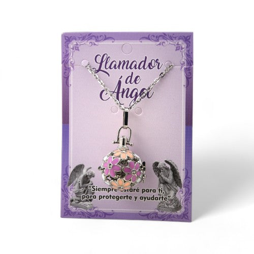 Llamador de Ángel Plateado Flor Rosa REF. 7