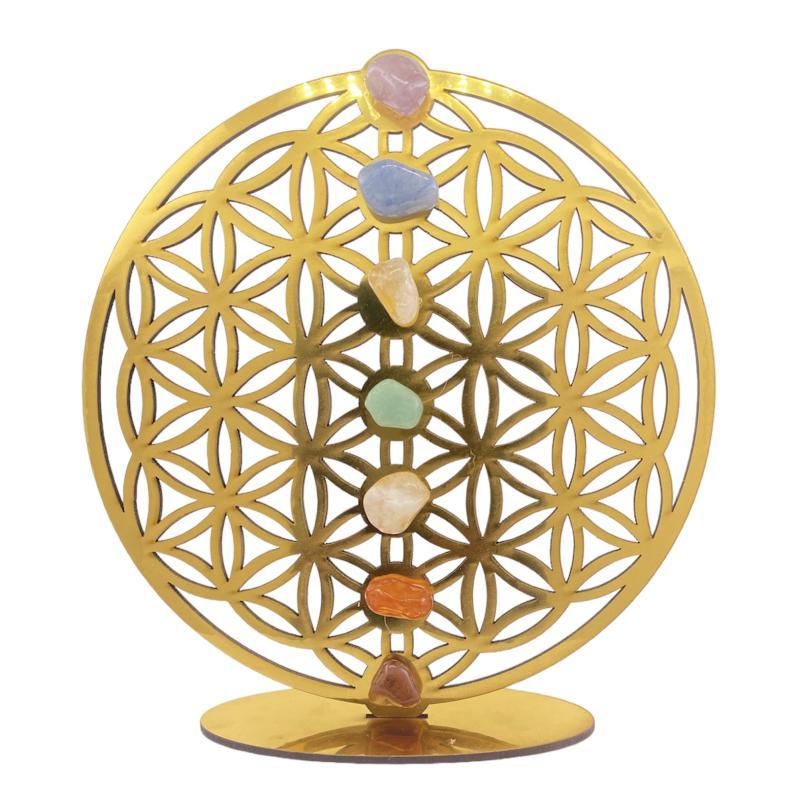 MADERA CORTE LASER 20CM DSÑO. CHAKRAS MINERAL BASE