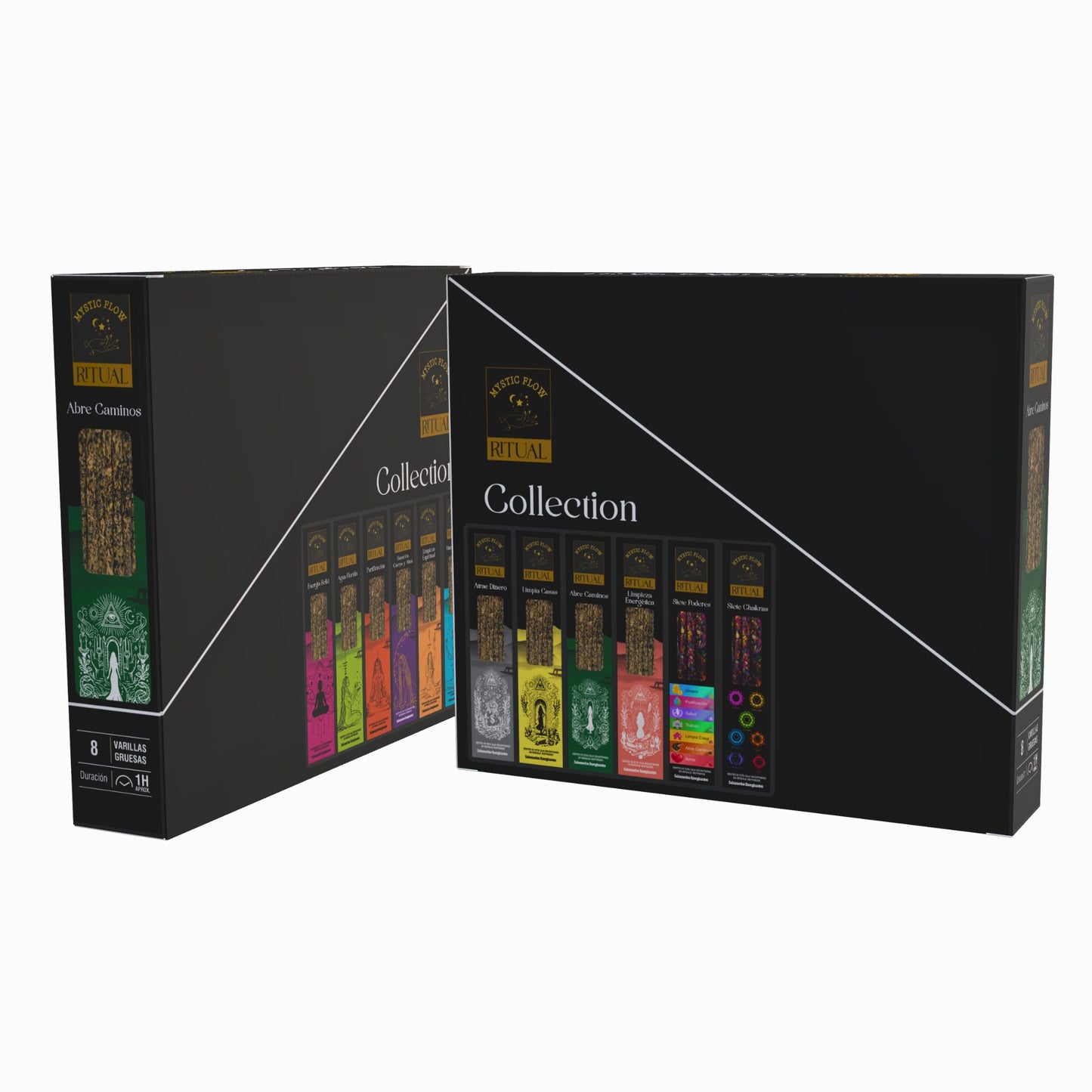Incienso Ritual Abre Caminos Mystic Flow | Caja con 12 Cajitas de 8 Varillas Gruesas