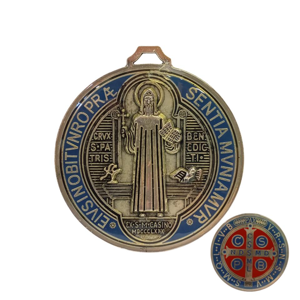 Medalla San Benito Grande - ø12,5cm - AZUL