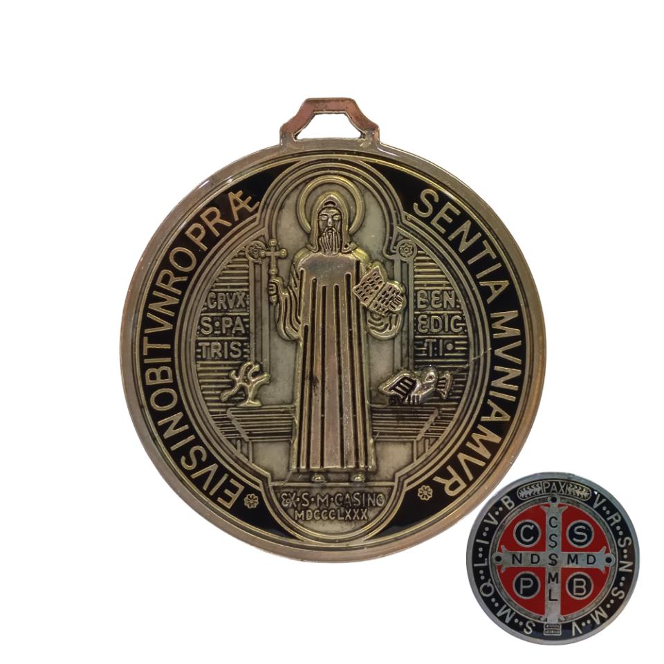 Medalla San Benito Grande - ø12,5cm - NEGRO