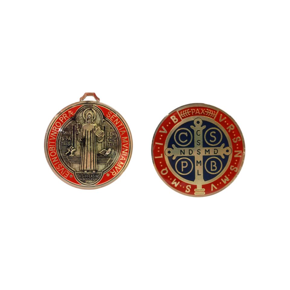 Medalla San Benito Pequeño - ø3,5cm - ROJO