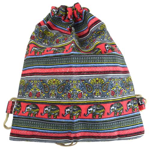 Mochila Tela cuerdas Elefantes 30x40 cm