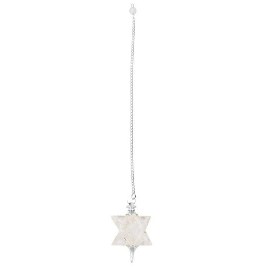 PENDULO ESTRELLA MERKABA CUARZO CRISTAL