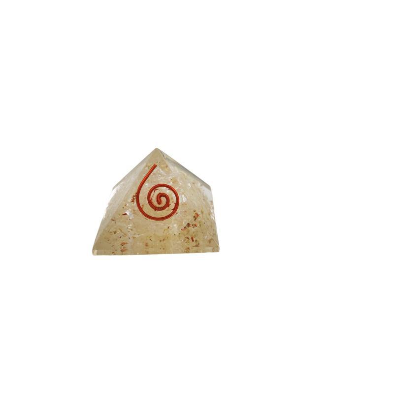 PIRAMIDE ORGONITA MINI 25 MM CUARZO CRISTAL