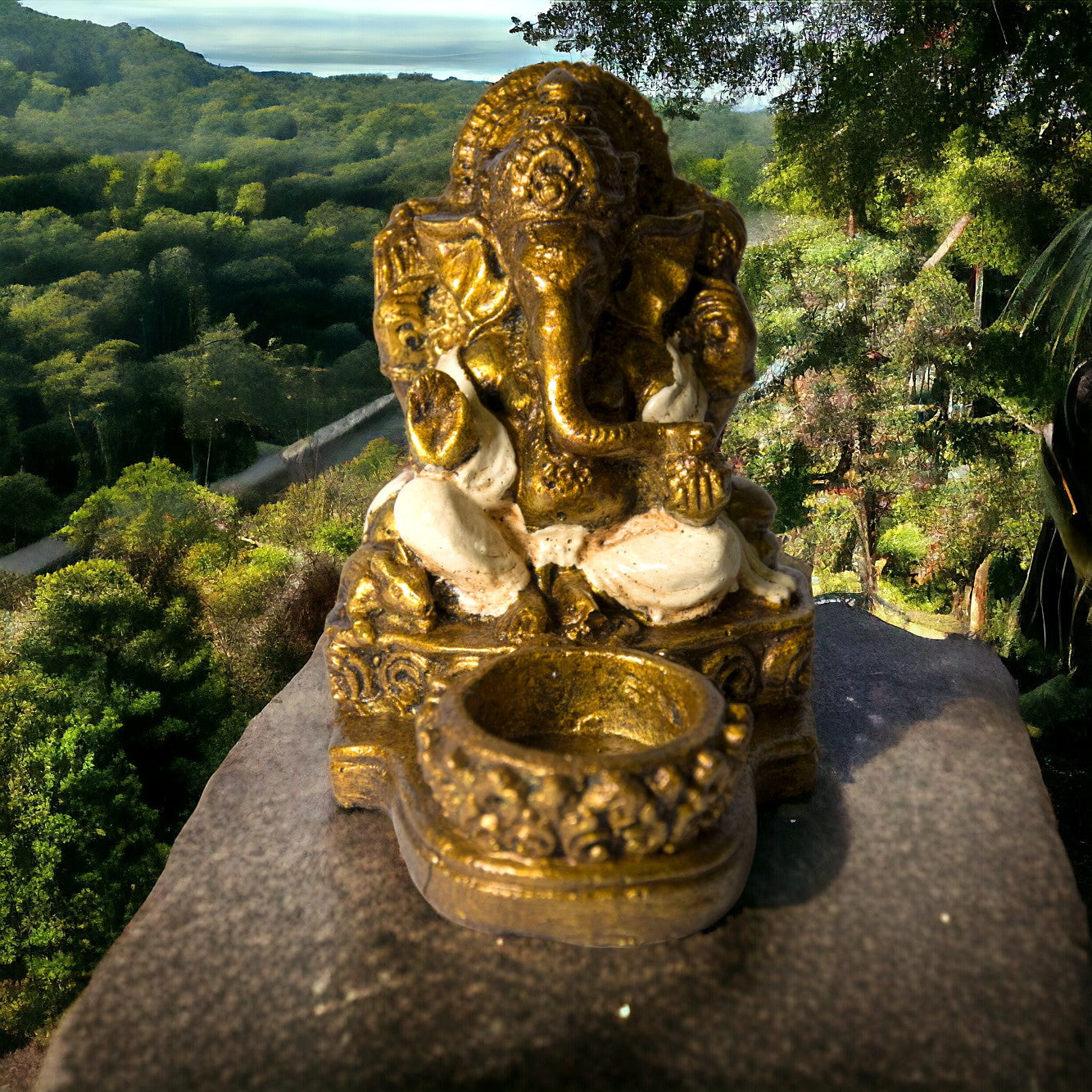 PORTAVELAS GANESH 15 CM REF. 590 - 43 BLANCO