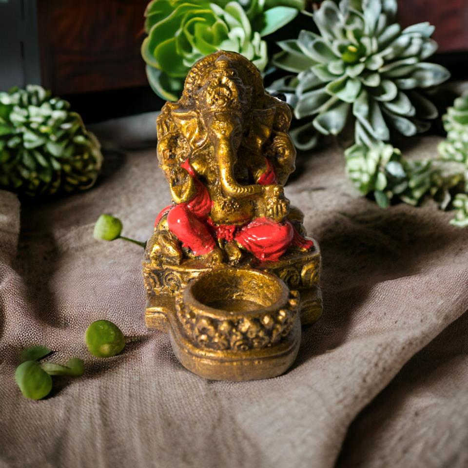 PORTAVELAS GANESH 15 CM REF. 590 - 43 - ROJO