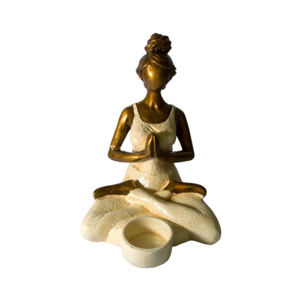 PORTAVELAS YOGA 18 CM REF. 590 - 36 - BLANCO