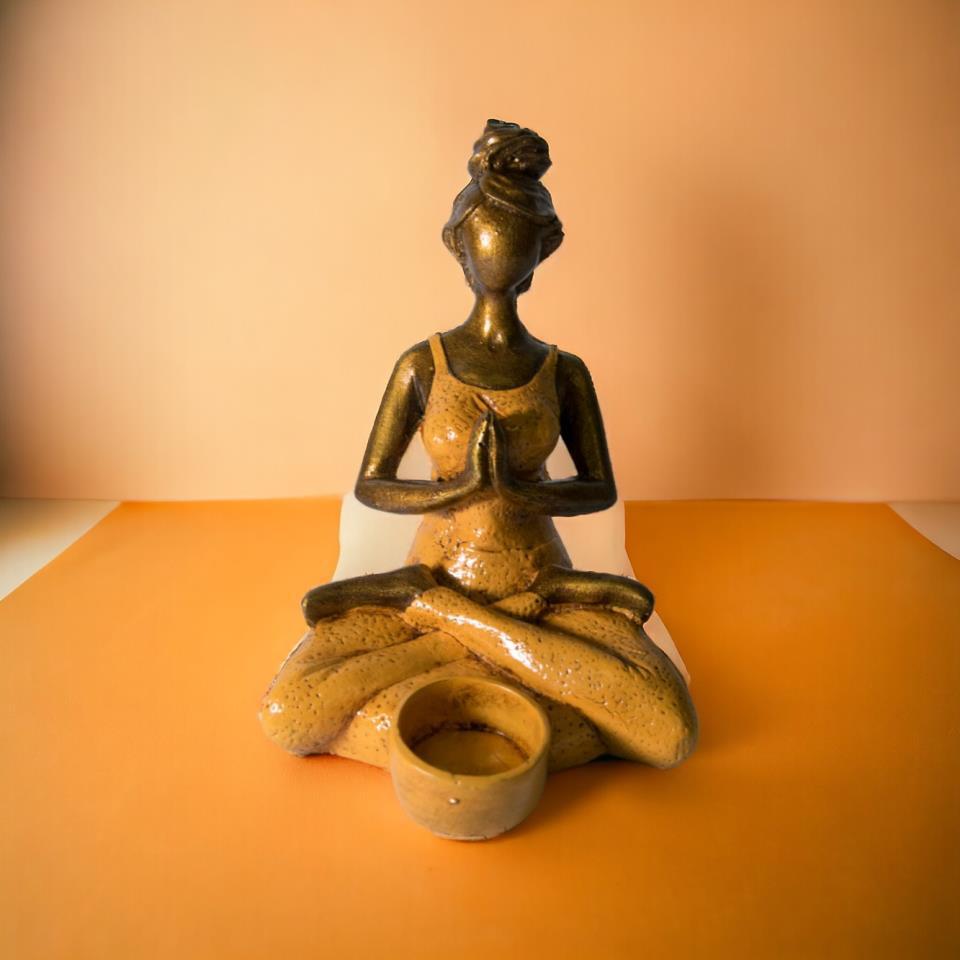 PORTAVELAS YOGA 18 CM REF. 590 - 36 - NARANJA