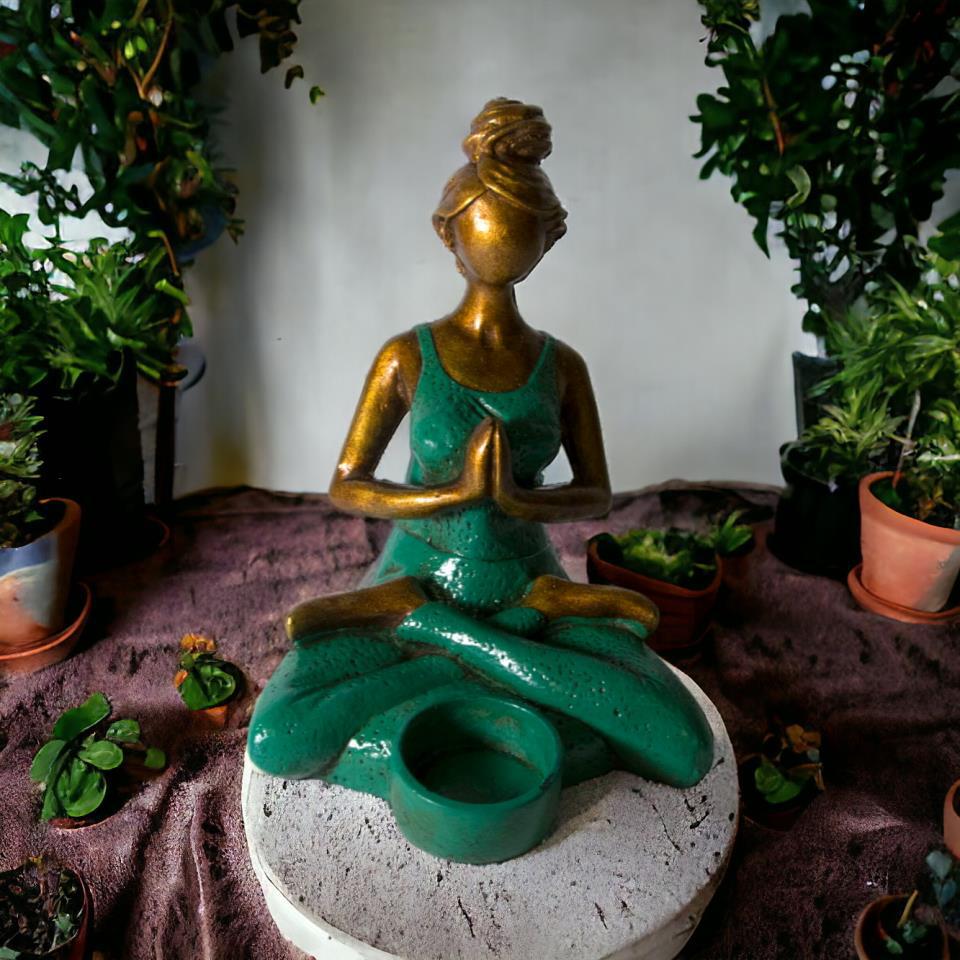 PORTAVELAS YOGA 18 CM REF. 590 - 36 - TURQUESA