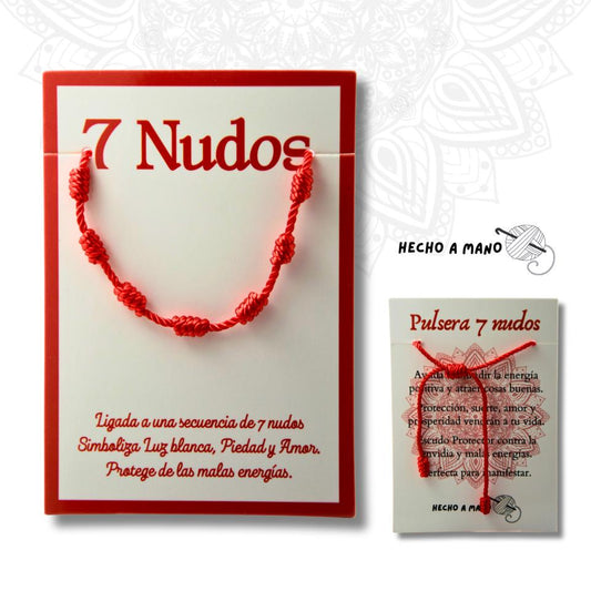 PULSERA 7 NUDOS COLOR ROJO