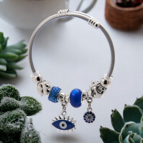 PULSERA AJUSTABLE CON DIJES ACERO MOD. 02 REF.-4