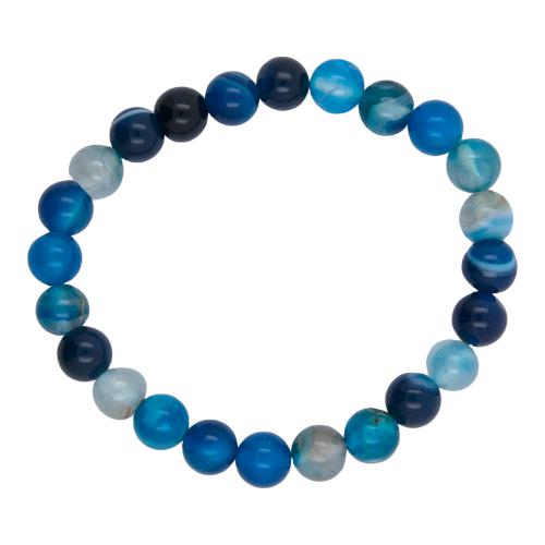 PULSERA MINERAL AGATA AZUL 6MM REF. 5
