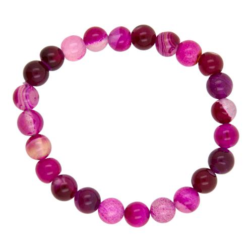 PULSERA MINERAL AGATA ROSA 6MM REF. 5