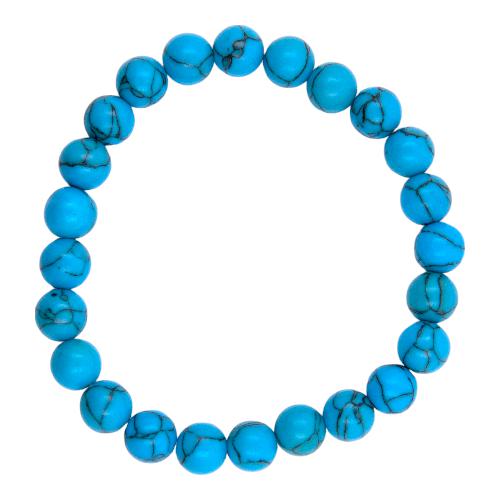 PULSERA MINERAL HOWLITE AZUL 4MM REF. 3