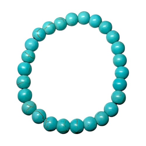 PULSERA MINERAL HOWLITE TURQUESA 8MM REF. 3