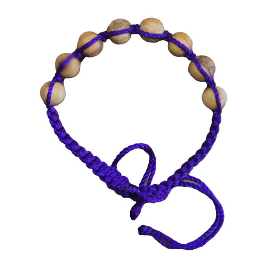 PULSERA PALO SANTO BOLAS 8 MM HILO COLOR LILA