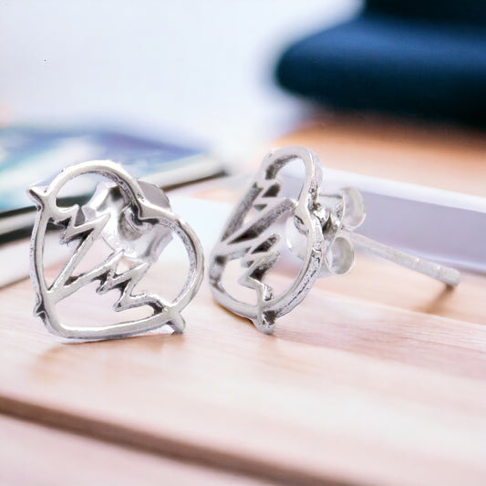 Pendientes Plata de Ley 925 CORAZON ELECTRO REF 200