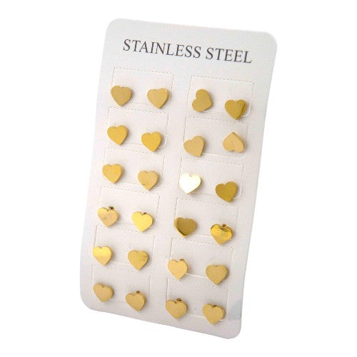 Pendientes Acero Dorado Corazón Mod. 02