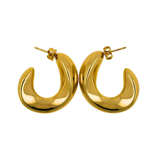 Pendientes Acero Dorado media luna 3cm mod. 2 - 5