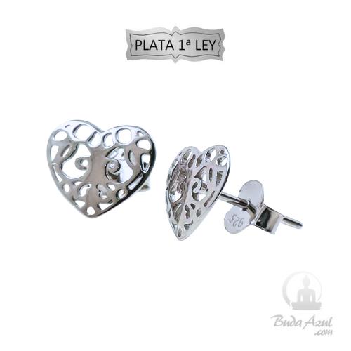 Pendientes Plata de Ley 925 Corazón REF 290
