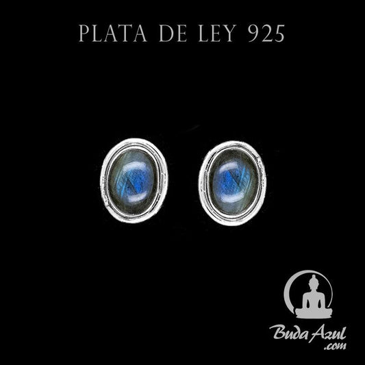 Pendientes Plata de Ley 925 Labradorita REF. 400