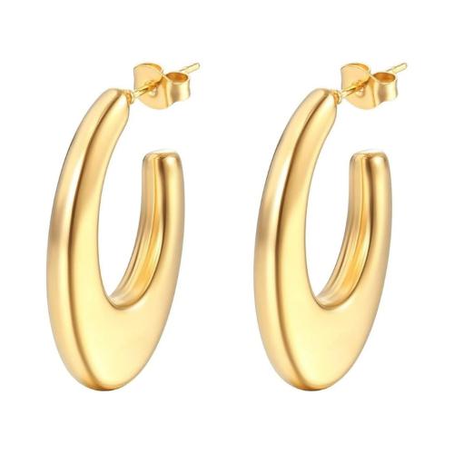 Pendientes acero dorado alargados REF 5