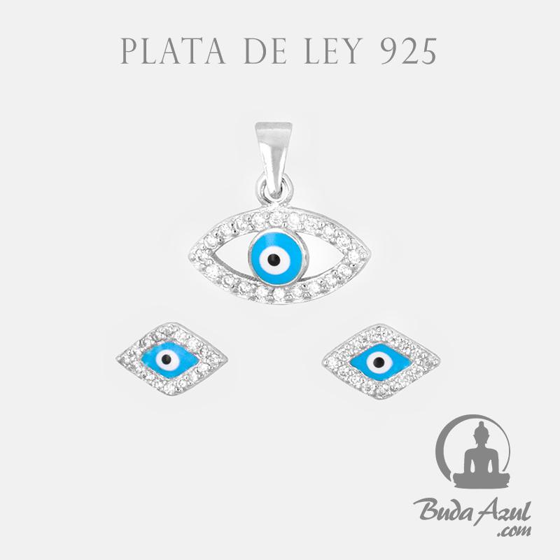 Pendientes+Colgante Plata OJO TURCO CIRCONITA 790