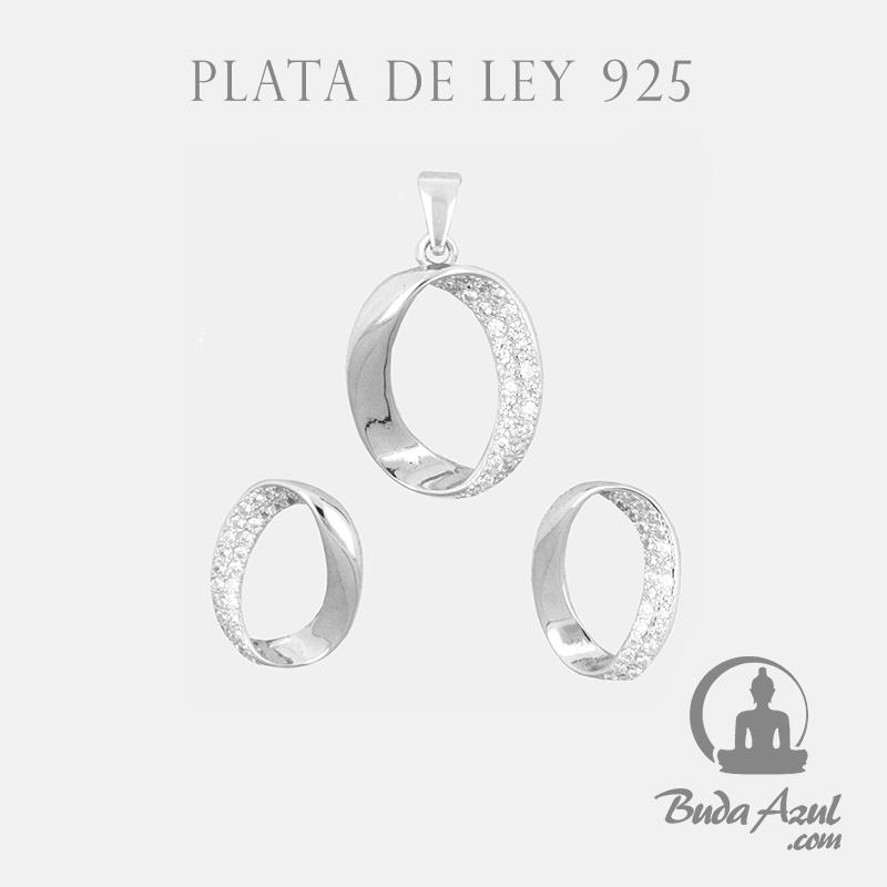 Pendientes+Colgante Plata OVALADO CIRCON 790
