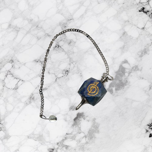 Péndulo Hexagonal Grabado CHO KU REI - Lapislazuli