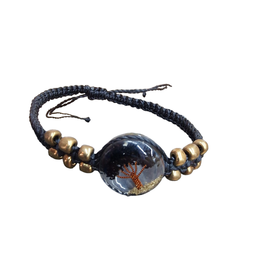 Pulsera Tejida Árbol Color Negro