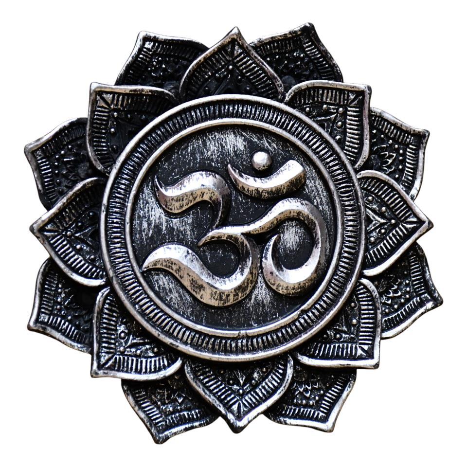 Portaincienso FLOR DE LOTO Símbolo OM Mod B Gris