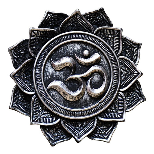 Portaincienso FLOR DE LOTO Símbolo OM Mod B Gris
