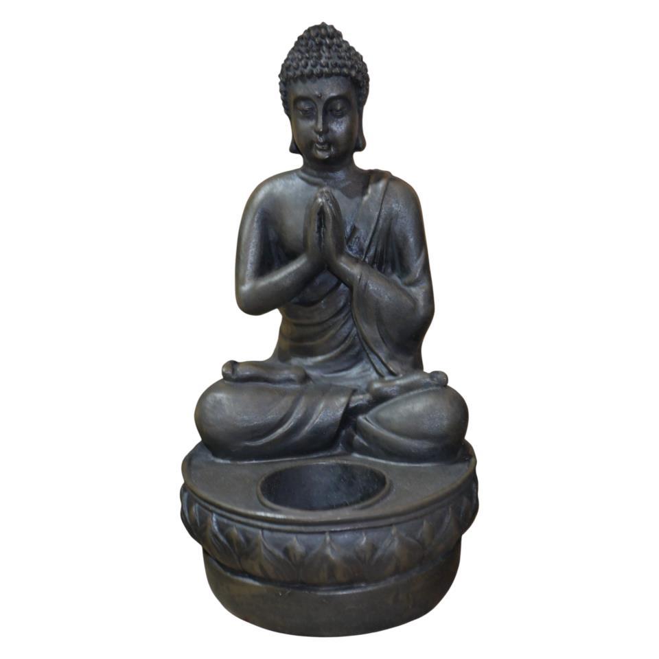 Portavela Buda color oscuro 19cm Mod. B