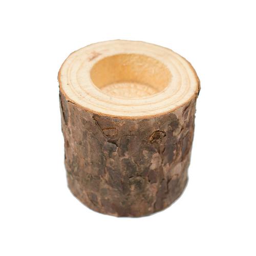 Portavela tronco madera REF 120
