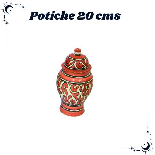 Potiche 20cms. Mod. 04 Naranja/Blanco