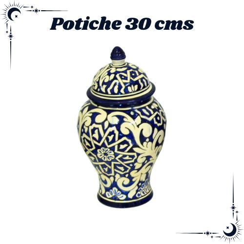 Potiche 30cms. Mod. 01 Blanco/Azul