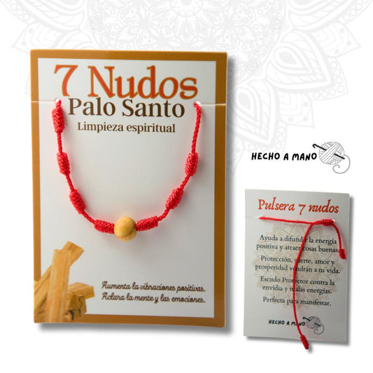 Pulsera 7 Nudos Roja - PALO SANTO