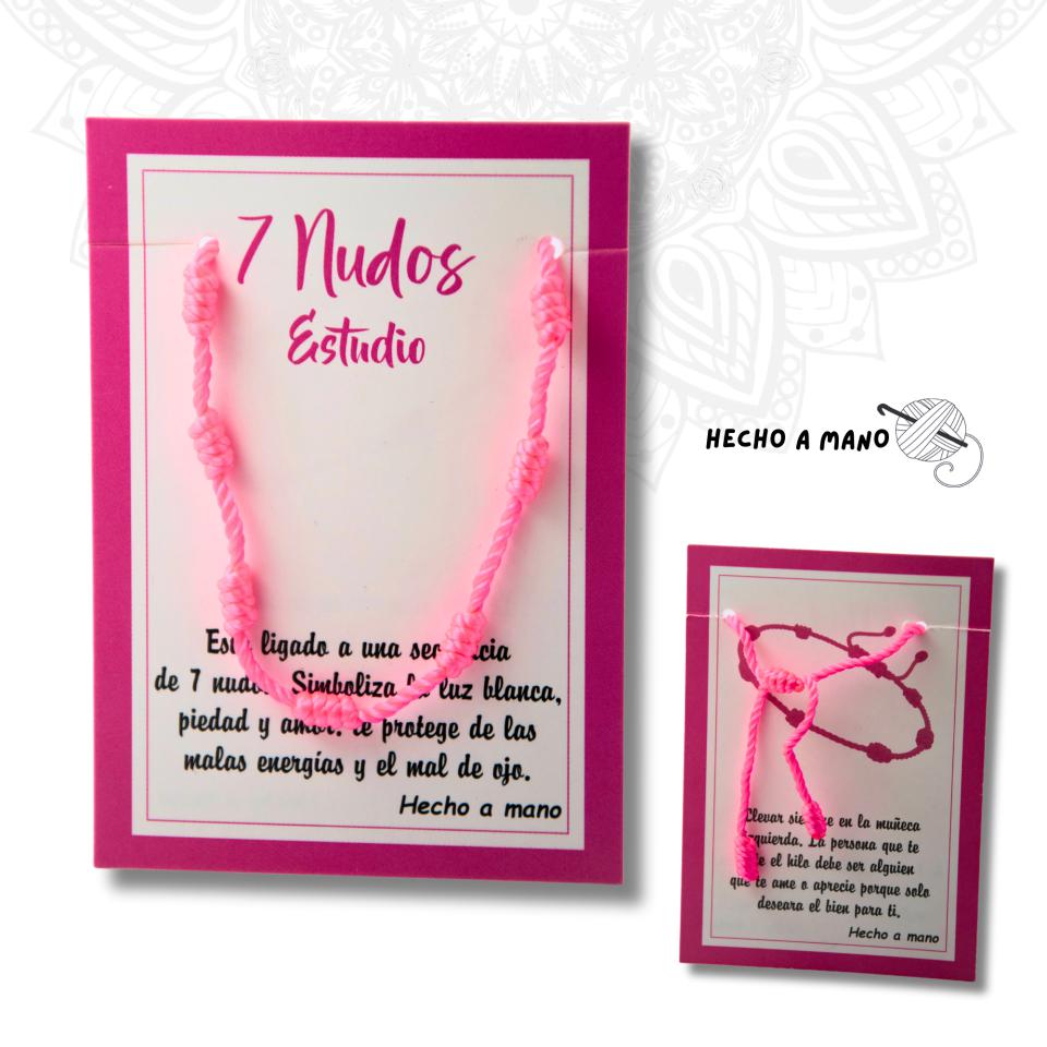Pulsera 7 nudos Rosa - ESTUDIO