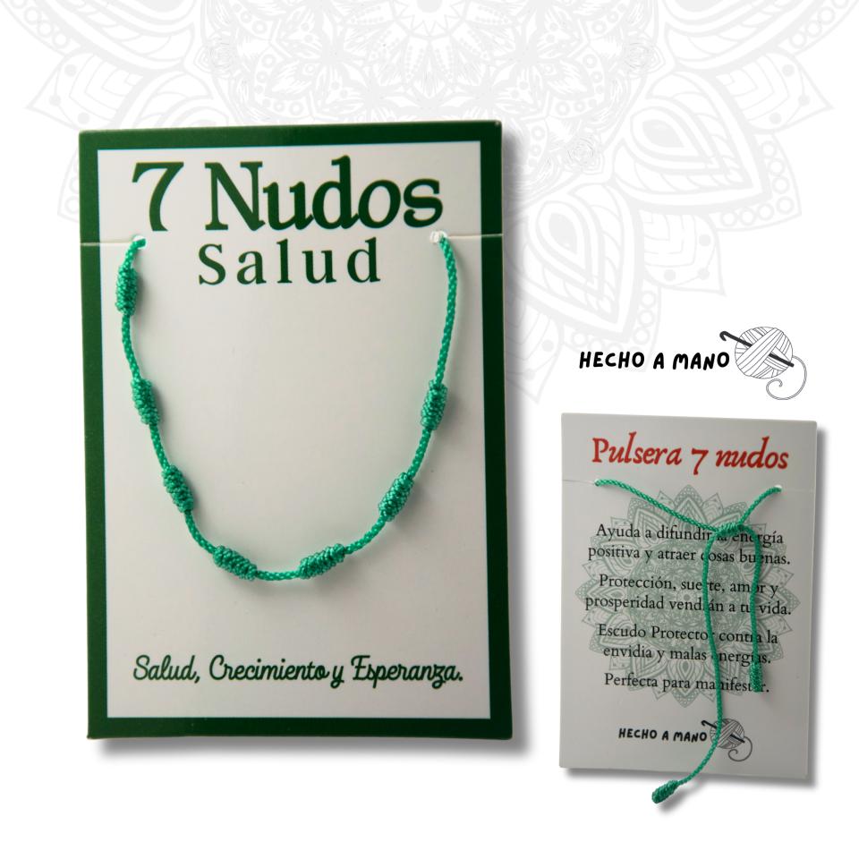 Pulsera 7 nudos Verde - SALUD
