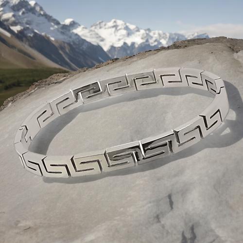 Pulsera Acero Plateado geométrico REF. 6