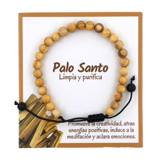 Pulsera Bolas Natural PALO SANTO 6MM ajustable - 9