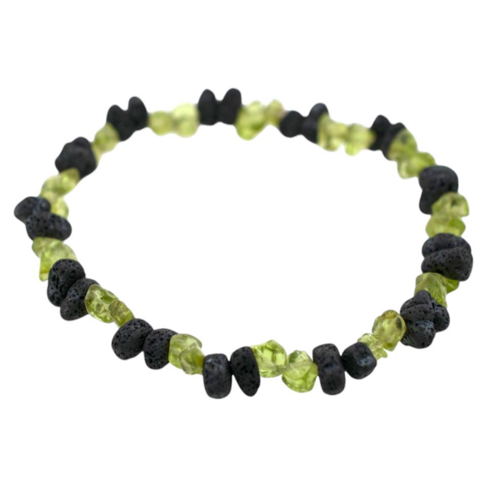 Pulsera Chips Olivina y Lava REF. 6
