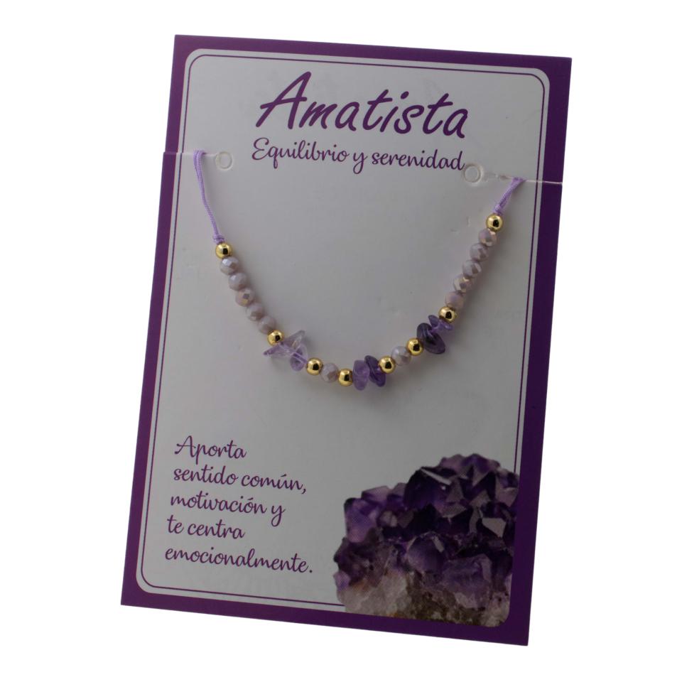 Pulsera Hilo Mineral Chip AMATISTA MOD. 2 REF 3