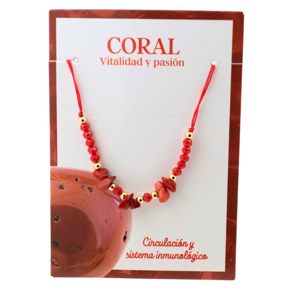 Pulsera Hilo Mineral Chip CORAL MOD. 2 REF 3