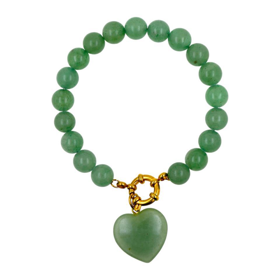 Pulsera Mineral Aventurina 8mm Corazón - 6