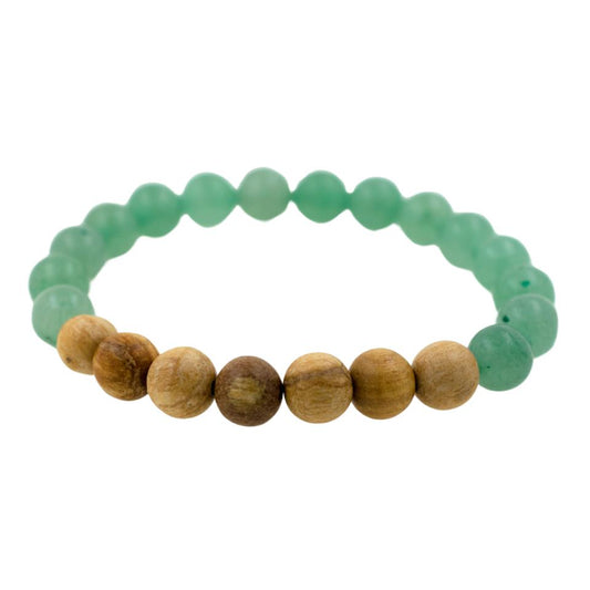 Pulsera Mineral Aventurina con Palo Santo REF. 7