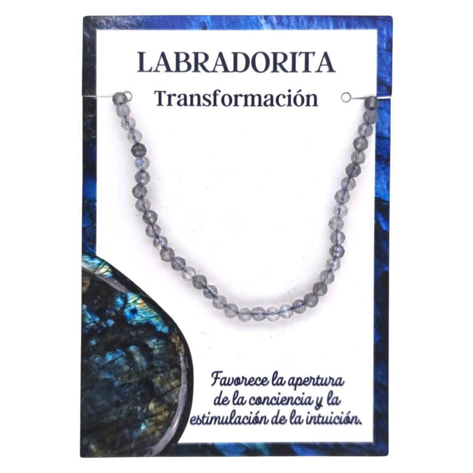Pulsera Mineral Facetado 3MM LABRADORITA - 6